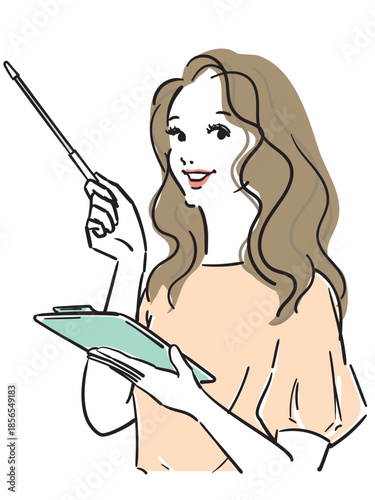 ロングヘアの美しい女性上半身