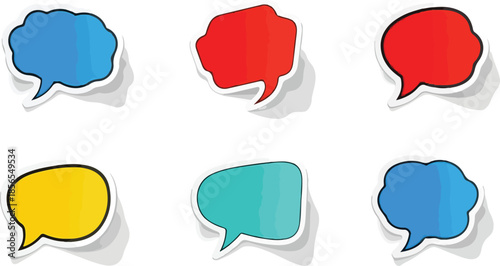 Colorful Speech Bubbles Vector Illustration of Thought and Communication on White Background