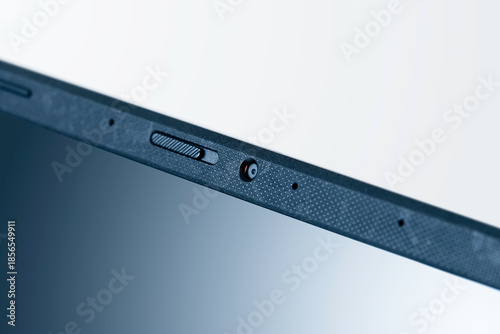 Close-up notebook camera and display.