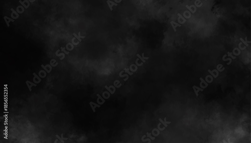 Dark Black Grunge Texture Background with Smoky Abstract Shadows