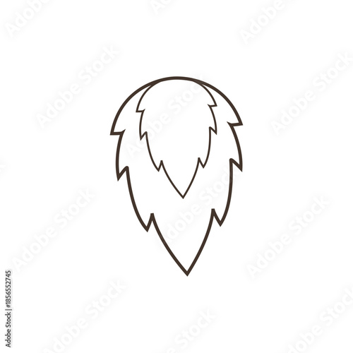 Stylized brown beard outline icon