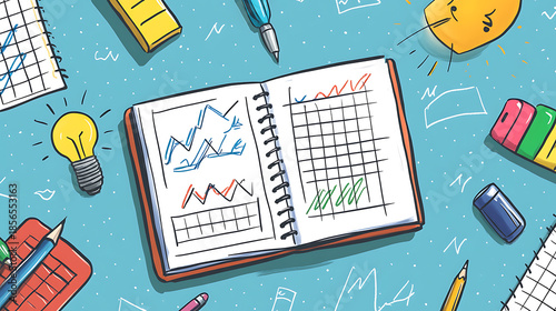 Business and sales-themed background with icons like shopping carts, money, stores, and packages. Ideal for wallpaper, presentations, marketing, and e-commerce designs.