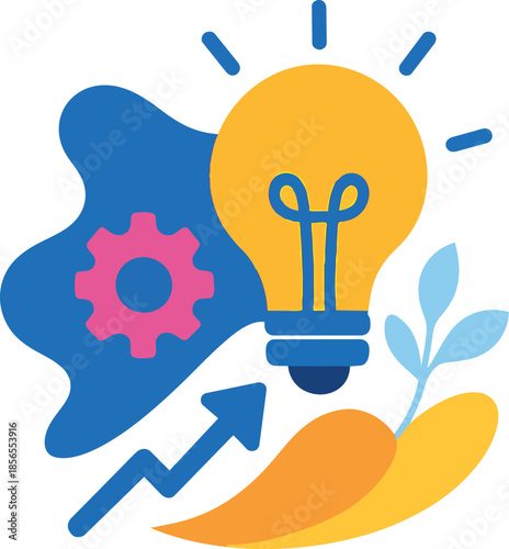 Innovative idea and business growth illustration