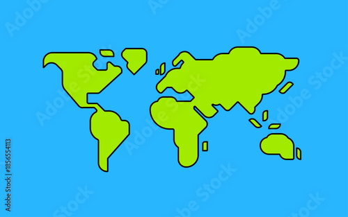 simple World Map, vector illustraion