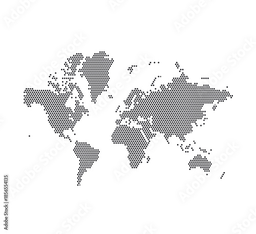 Illustration of a Grayscale map of the world