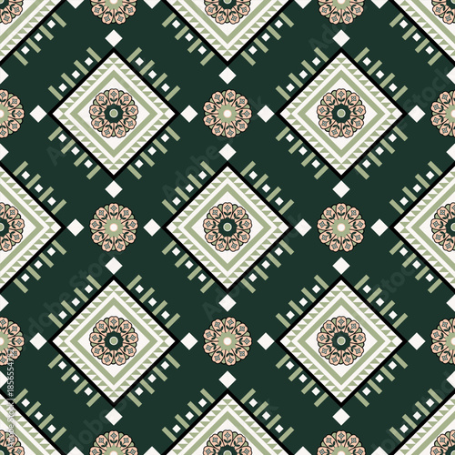 Seamless floral pattern collection featuring abstract botanical flowers and organic flowing shapes. Decorative repeating design with a modern vintage color palette, suitable for textile, fabric