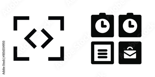 Smartphone interface icons for battery settings and notifications