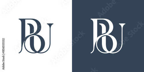 BU Letter Logo Design Vector , Initial Logo Vector for Identity