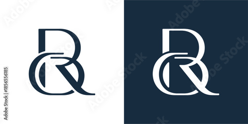 BR Initial Letter Minimalist Logo Design Vector , Initial Logo Vector