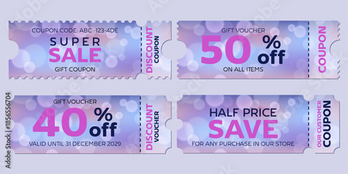 A set of 4 bokeh coupons