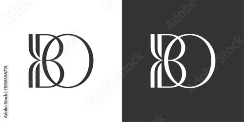 BO Letter Minimalist Logo Design Vector , Initial Logo Vector