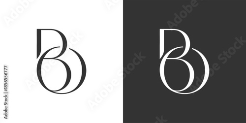 BO Letter Minimalist Logo Design Vector , Initial Logo Vector