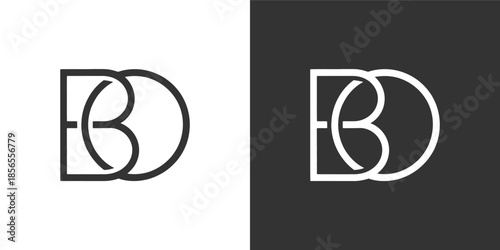 BO Letter Minimalist Logo Design Vector , Initial Logo Vector