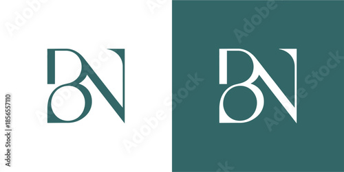 BN Letter Abstract Logo Design Vector , Initial Logo Vector