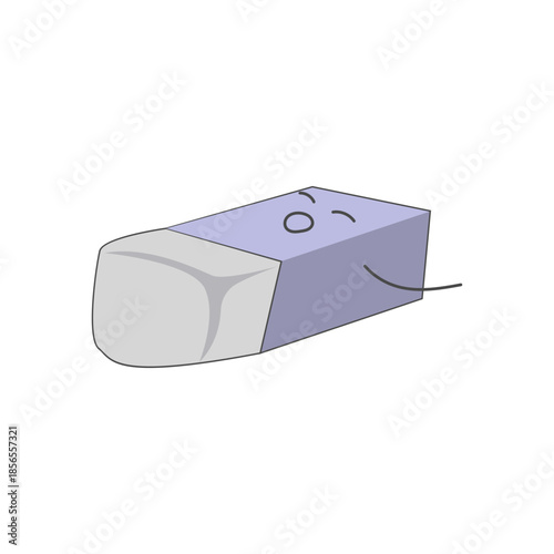Cute cartoon purple eraser character