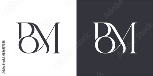 BM Letter Minimalist Logo Design Vector , Initial Logo Vector