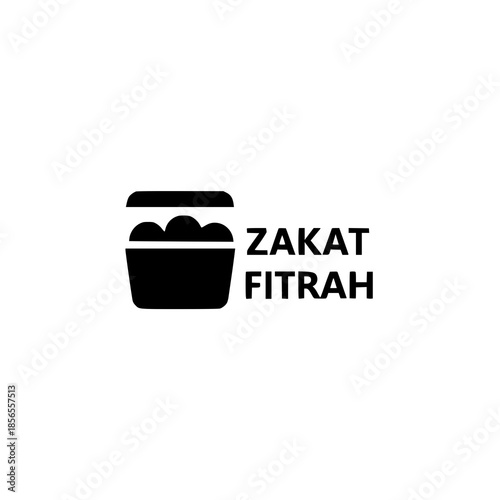 Decorative Zakat Fitrah Flat Vector Illustration on White Background