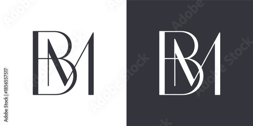 BM Letter Minimalist Logo Design Vector , Initial Logo Vector