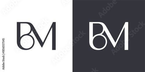 BM Letter Minimalist Logo Design Vector , Initial Logo Vector