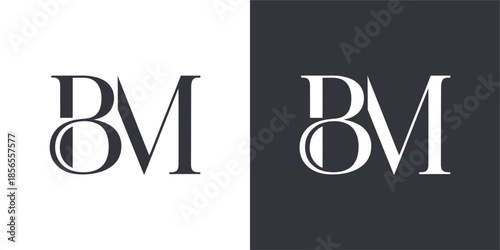 BM Letter Minimalist Logo Design Vector , Initial Logo Vector