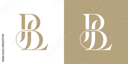 BL Letter Monogram Logo Design Vector , Initial Logo Vector for Brand Company