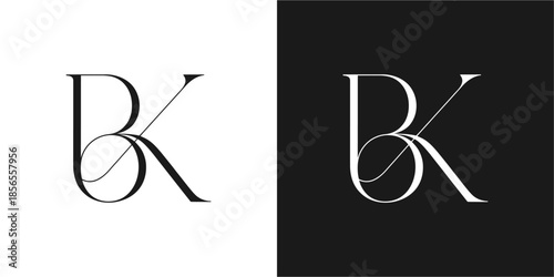 BK Letter Minimalist Logo Design Vector , Initial Logo Vector for Brand Company