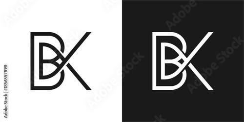 BK Letter Minimalist Logo Design Vector , Initial Logo Vector for Brand Company