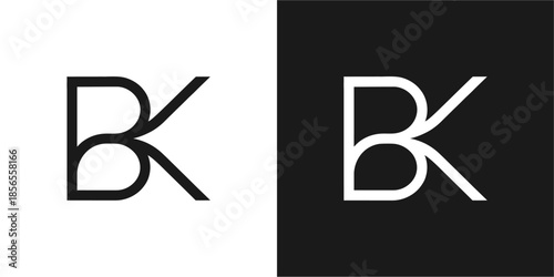 BK Letter Minimalist Logo Design Vector , Initial Logo Vector for Brand Company