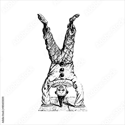 Vintage clown handstand act