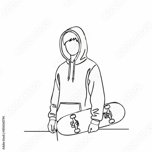 a teenager with a skateboard. icon