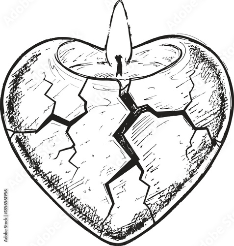 Broken heart with arrow through it