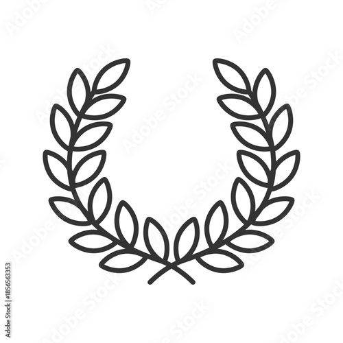 Outline wreath icon simple silhouette flat style design.