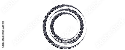 Grunge tire track, wheel braking marks. Truck, car or motorcycle tread pattern silhouette. Auto race, motorsport, speed racing design element. vector eps10