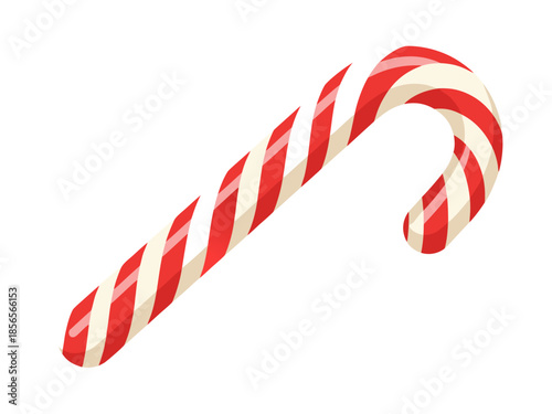 Vector Illustration of a Candy Cane on a White Background