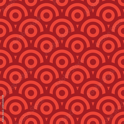 Geometric seamless pattern in red. Vector illustration.