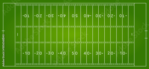 American football field with markings. American football field with yard lines and numbers on a transparent background. American football field in top view. Vector-1