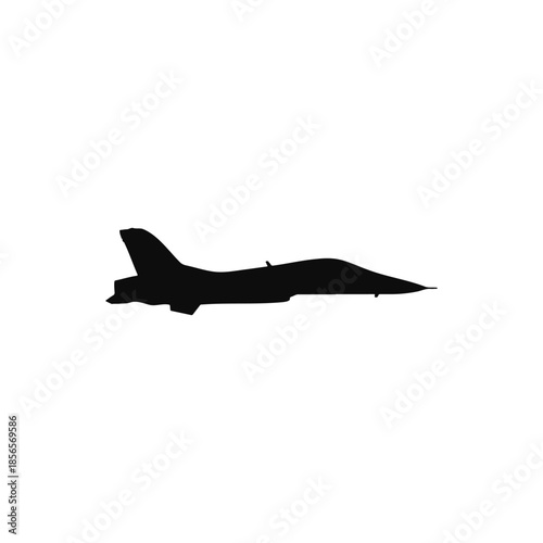 Fighter jet silhouette vector flat illustration design.