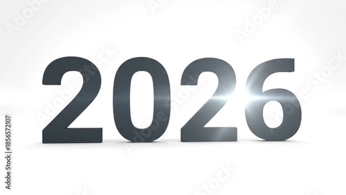 Three-Dimensional Numbers 202, Transitioning from Dark Gray to Light Gray on White Background