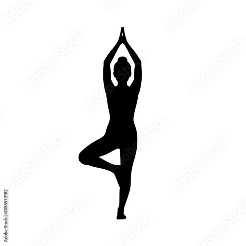 silhouette of a yoga woman