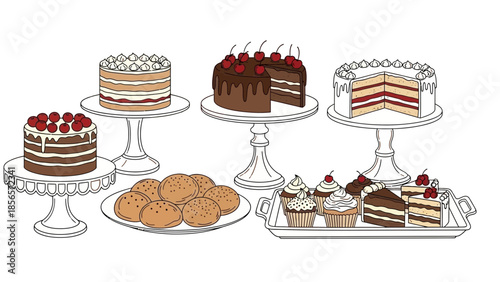 set of cakes