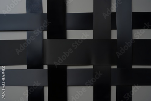 Modern woven black tape wall art design