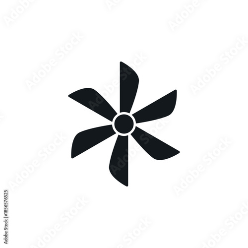 Fan blade vector propeller icon. Ship blade fan turbine airplane logo rotor cooler icon