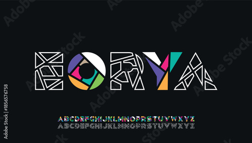 creative modern stylish colorful lining capital alphabet letter logo design