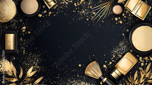 A cute cosmetic-themed background, perfect for use as a decorative backdrop or wallpaper.