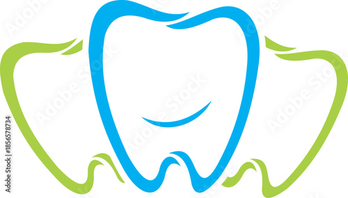 tooth with toothbrush on  teeth smile icon vector logo