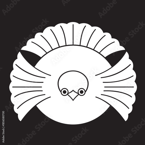 日本の伝統的な家紋「雀」のイラストです