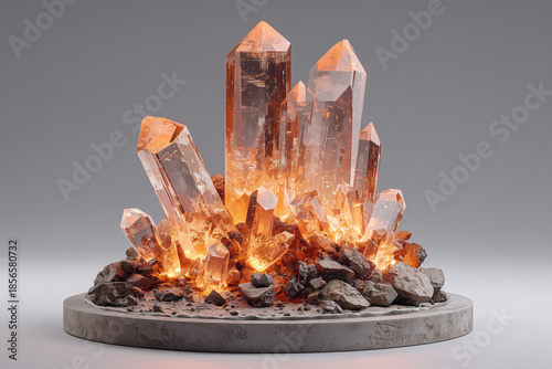 Magical crystal stone glowing energy