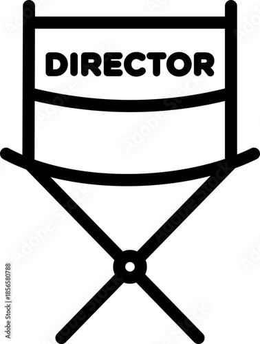 Director Icon – Film Director & Movie Production Symbol, Movie Director Vector – Cinema Filmmaking & Creative Leader Illustration, Film Director Icon – Movie Set & Director Chair Design