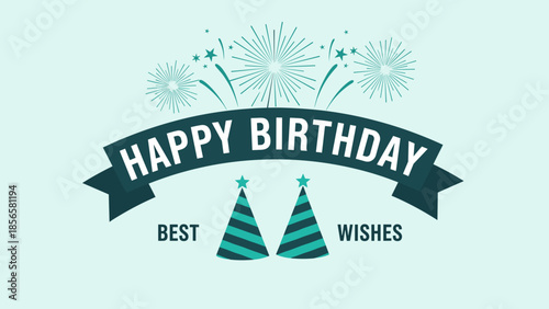 Bold Comic Style Happy Birthday Greeting with Green Burst Background