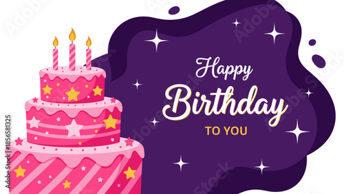 Bold Comic Style Happy Birthday Greeting with Green Burst Background